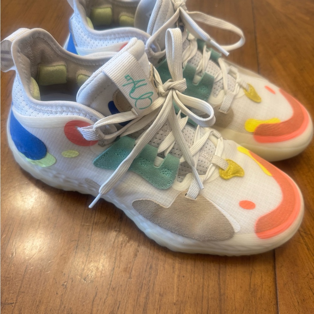 adidas White and Blue Sneakers with Chunky Silhouette